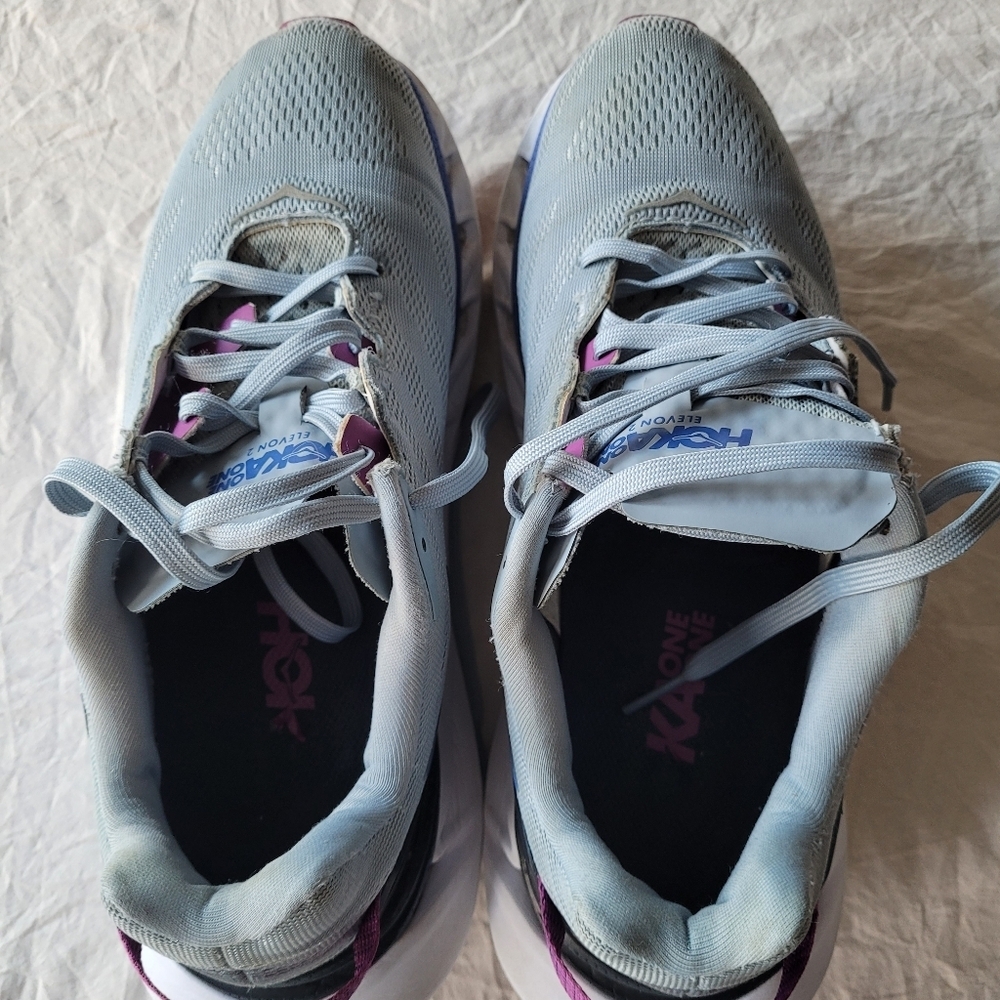 HOKA one one  Elevon 2Women's Gray and Purple Sneakers Size 9 - Picture 6 of 13